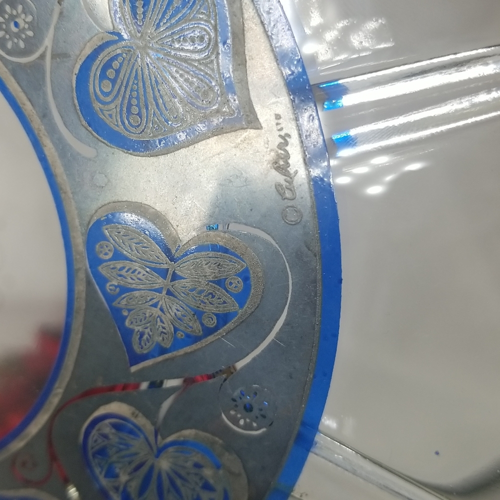 Culver Glass Mid Century Modern Blue Hearts Bar Set - Picture 5 of 16